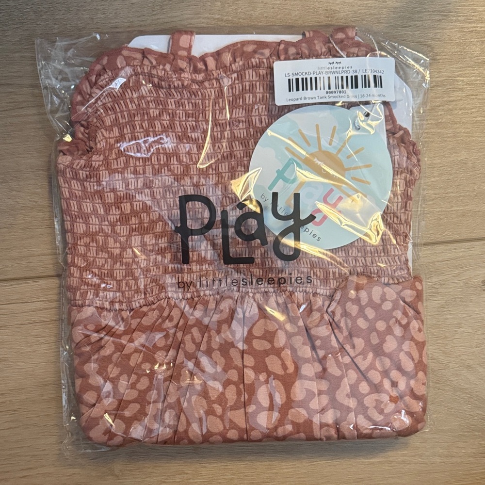 Little Sleepies Brown Leopard Smocked Dress